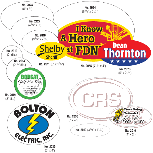 Custom Oval and Circle Decals